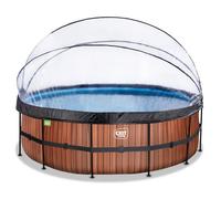 EXIT Wood Piscine Tubulaire ø450 - Piscine Hors Sol - Marron