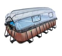 EXIT Wood Piscine Tubulaire 540x250x122cm - Piscine Hors Sol - Marron