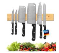 Exitoso® Autocollante Barre Aimantée pour Couteaux 40cm - Sans Percer - Porte Couteaux Aimanté avec ruban adhésif 3M - Tenue à L'épreuve des Bombes - Aimant Couteau Mural - Bambou