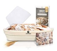 Exitoso Banneton Pain Ovale Rotin Ø35cm 1Kg - Osier, Lin - Moule Levain, Lame Boulanger - Panier Tissu