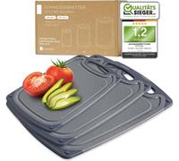 EXITOSO Planche à découper - Lot de 3 - avec rainure pratique pour le jus - lavable au lave-vaisselle