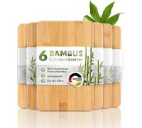 Exitoso® Lot de 6 planches à découper en bambou - 22 x 14 cm - Planche à pain