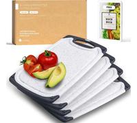 EXITOSO Planches à déjeuner - set de 4 - plastique, lavable au lave-vaisselle & sans BPA