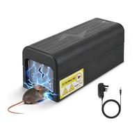 ExKeen Piège à Rats Électrique 3000V, Souricière Électrique avec Adaptateur Secteur et Voyant LED, Piège réutilisable à Double Alimentation pour Usage intérieur, Cuisine