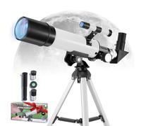 ExKeen Télescope Enfant Astronomique avec Adaptateur Smartphone pour Astrophotographie Diamètre 50 mm Focale 360 mm Télescope Portable avec Trépied Réglable pour Enfants et Débutants 8-12 Ans