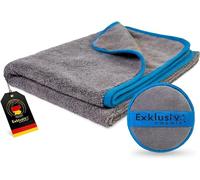 Exklusiv Chemie® 1x Chiffons en Microfibres Q3 470 GSM + éponge à polir à la Main | Grand Chiffon de séchage | Absorbant, Non Pelucheux & ménageant la Peinture | 60 x 90 cm