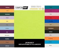 EXKLUSIV HEIMTEXTIL Drap housse en jersey 140-160 x 200 cm Vert pomme