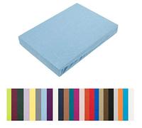 EXKLUSIV HEIMTEXTIL Drap housse en jersey - 60 x 120-70 x 140 cm - Bleu clair