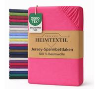 Exklusiv HEIMTEXTIL Drap-Housse en Jersey de qualité supérieure - 180-200 x 200 cm - Rose