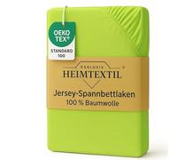 Exklusiv HEIMTEXTIL Drap-Housse en Jersey de qualité supérieure - 60 x 120-70 x 140 cm - Vert Pomme