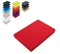 EXKLUSIV HEIMTEXTIL Drap-housse en microfibre 140-160 x 200 cm + 28 cm, rouge