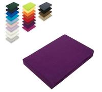 EXKLUSIV HEIMTEXTIL Drap-housse en microfibre 140-160 x 200 cm + 28 cm, violet