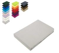 EXKLUSIV HEIMTEXTIL Drap-housse en microfibre - Avec élastique sur tout le pourtour - 100 % polyester - 130 g/m² - Hauteur : 30 cm - Certifié Öko-Tex - 180-200 x 200-220 cm + 40 cm - Argenté