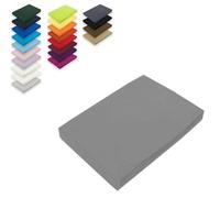 EXKLUSIV HEIMTEXTIL Drap-housse en microfibre - Avec élastique sur tout le pourtour - 100 % polyester - 130 g/m² - Hauteur : 30 cm - Certifié Öko-Tex - 180-200 x 200-220 cm + 40 cm - Gris