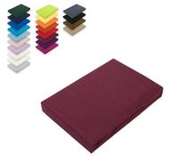 EXKLUSIV HEIMTEXTIL Drap-housse en microfibre - Élastique sur tout le pourtour - 100 % polyester - 130 g/m² - Hauteur : 30 cm - Certifié Öko-Tex - 180-200 x 200-220 cm + 40 cm - Bordeaux