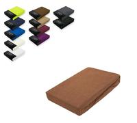 Exklusiv Heimtextil Drap-housse en tissu éponge 120 x 200 cm, 80 % coton, 20 % polyester Certifié Öko-Tex, Qualité de marque, Hauteur de matelas jusqu'à 25 cm, Nougat