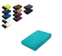 EXKLUSIV HEIMTEXTIL Drap-housse en tissu éponge - 120 x 200 cm - 80 % coton, 20 % polyester - Certifié Öko-Tex - Qualité de marque - Hauteur du matelas jusqu'à 25 cm - Turquoise