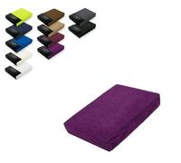 EXKLUSIV HEIMTEXTIL Drap-housse en tissu éponge - 120 x 200 cm - 80 % coton, 20 % polyester - Certifié Öko-Tex - Qualité de marque - Hauteur du matelas jusqu'à 25 cm - Violet
