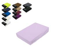 Exklusiv Heimtextil Drap-housse en tissu éponge 140-160 x 200 cm, 80 % coton, 20 % polyester Certifié Öko-Tex Qualité de marque, Hauteur du matelas jusqu'à 25 cm, Lilas