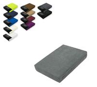 EXKLUSIV HEIMTEXTIL Drap-housse en tissu éponge - 200 x 220 cm - 80 % coton, 20 % polyester - Certifié Öko-Tex - Qualité de marque - Hauteur du matelas jusqu'à 35 cm - Gris