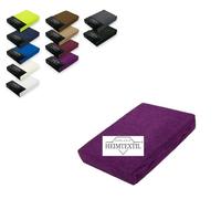 EXKLUSIV HEIMTEXTIL Drap-housse en tissu éponge - 90 x 200 cm - 80 % coton, 20 % polyester - Certifié Öko-Tex - Qualité de marque - Hauteur du matelas jusqu'à 25 cm - Violet