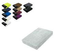 Exklusiv Heimtextil Drap-housse en tissu éponge avec élastique, argenté, 180 - 200 x 200 cm