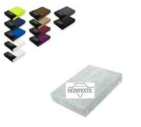 Exklusiv Heimtextil Drap-housse en tissu éponge avec élastique, argenté, 90 x 200 cm