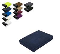 Exklusiv Heimtextil Drap-housse en tissu éponge avec élastique, Bleu marine, 140 - 160 x 200 cm