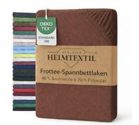 Exklusiv Heimtextil Drap-housse en tissu éponge avec élastique, chocolat, 90 x 200 cm