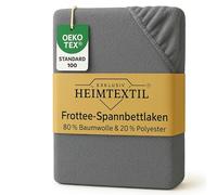 Exklusiv Heimtextil Drap-housse en tissu éponge avec élastique, gris, 60 - 70 x 140 cm