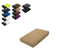 Exklusiv Heimtextil Drap-housse en tissu éponge avec élastique, sable, 180 - 200 x 200 cm