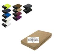 Exklusiv Heimtextil Drap-housse en tissu éponge de qualité supérieure 120 x 200 cm Sable