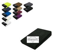Exklusiv Heimtextil Drap-housse en tissu éponge de qualité supérieure 180-200 x 200 cm Noir