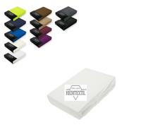 EXKLUSIV HEIMTEXTIL Drap-housse en tissu éponge - Marque : 120 x 200 cm - 80 % coton et 20 % polyester - Certifié Öko-Tex - Qualité de marque - Hauteur du matelas jusqu'à 25 cm - Blanc