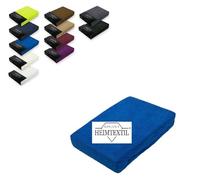 EXKLUSIV HEIMTEXTIL Drap-housse en tissu éponge - Marque : 200 x 220 cm - 80 % coton, 20 % polyester - Certifié Öko-Tex - Qualité de marque - Hauteur du matelas jusqu'à 35 cm - Bleu roi