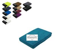 EXKLUSIV HEIMTEXTIL Drap-housse en tissu éponge, marque 90 x 200 cm, 80 % coton, 20 % polyester, certifié Öko-Tex - Qualité de marque, hauteur de matelas jusqu'à 25 cm, bleu pétrole