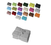 EXKLUSIV HEIMTEXTIL - Ensemble de serviettes avec nœud de la marque - Set de 2 draps de douche 70 x 140 cm - Argent