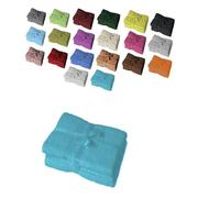 EXKLUSIV HEIMTEXTIL - Ensemble de serviettes avec nœud - Marque de draps de douche 2 pièces 70 x 140 cm - Turquoise