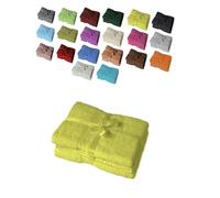 EXKLUSIV HEIMTEXTIL - Ensemble de serviettes avec nœud - Marque de serviettes de douche 2 pièces 70 x 140 cm Jaune