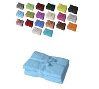 EXKLUSIV HEIMTEXTIL - Ensemble de serviettes avec nœud - Marque de serviettes de douche 2 pièces 70 x 140 cm Bleu clair