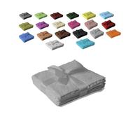 EXKLUSIV HEIMTEXTIL - Ensemble de serviettes avec nœud - Marque - Set de 4 essuie-mains 30 x 30 cm - Argenté