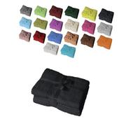 EXKLUSIV HEIMTEXTIL - Ensemble de serviettes de toilette avec nœud - Marque de coussins de sièges et de chaises longues de jardin, Coton, Noir , Badetuch 2er Set 100 x 150 cm