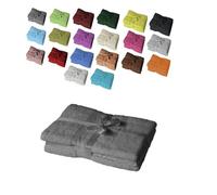 EXKLUSIV HEIMTEXTIL - Ensemble de serviettes de toilette avec nœud - Marque de coussins de sièges et de chaises longues de jardin, Toile, anthracite, Badetuch 2er Set 100 x 150 cm