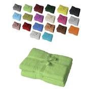 EXKLUSIV HEIMTEXTIL - Ensemble de serviettes de toilette avec nœud - Marque de coussins de sièges et de chaises longues de jardin, Coton, vert pomme, Duschtuch 2er Set 70 x 140 cm