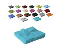 EXKLUSIV HEIMTEXTIL - Ensemble de serviettes de toilette avec nœud - Marque de serviettes essuie-mains - Lot de 4 - 30 x 30 cm - Turquoise