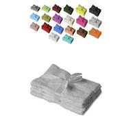 EXKLUSIV HEIMTEXTIL - Ensemble de serviettes de toilette avec nœud - Marque de serviettes pour invités 4 pièces 30 x 50 cm Argenté