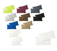 Exklusiv-heimtextil Lot de 2 housses de coussin en jersey avec fermeture éclair de qualité supérieure, Coton, Weiss, 40 x 80 cm