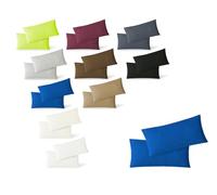 Exklusiv-heimtextil Lot de 2 housses de coussin en jersey avec fermeture éclair de qualité supérieure, Coton, bleu roi, 40 x 60 cm