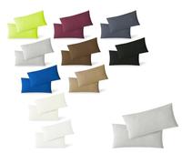 Exklusiv-heimtextil Lot de 2 housses de coussin en jersey avec fermeture éclair de qualité supérieure, Coton, argenté, 40 x 60 cm