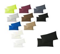 Exklusiv-heimtextil Lot de 2 housses de coussin en jersey avec fermeture éclair de qualité supérieure, Coton, Noir , 40 x 60 cm